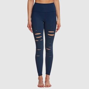ALO YOGA HIGH-WAIST RIPPED WARRIOR LEGGING Blue Size‎ Medium NWOT